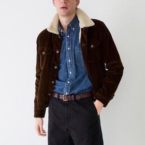 J.Crew Wallace & Barnes Sherpa-lined Corduroy Brown Jacket Size Medium